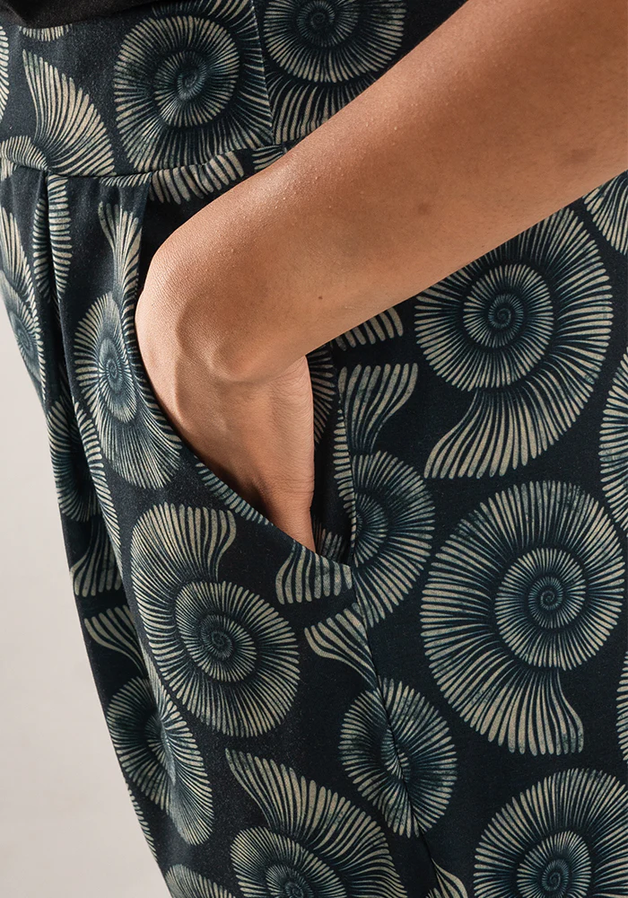 Amari Fossils Print Pull On Wide Leg Culotte Trouser - Image 3