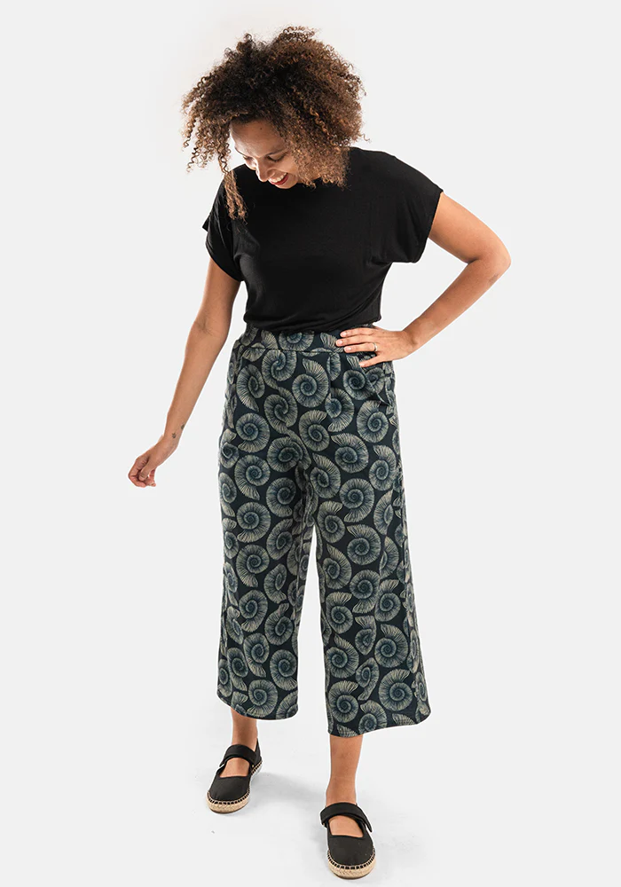 Amari Fossils Print Pull On Wide Leg Culotte Trouser - Image 5