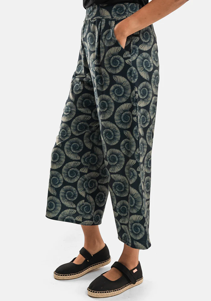 Amari Fossils Print Pull On Wide Leg Culotte Trouser - Image 6
