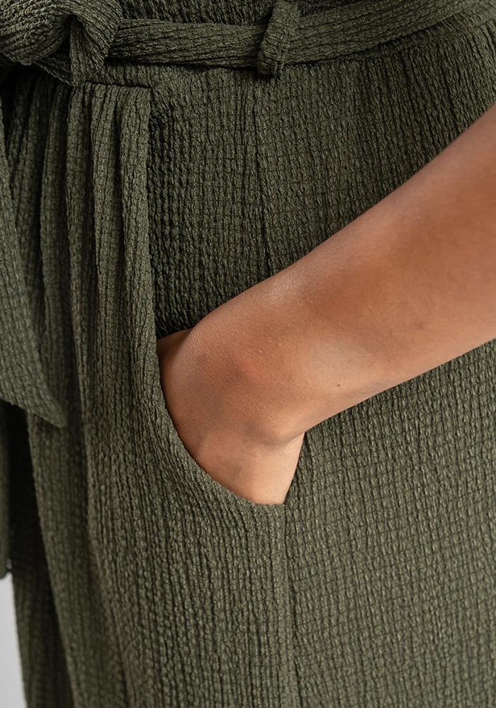 Baxter Plain Khaki Midaxi Dress - Image 4