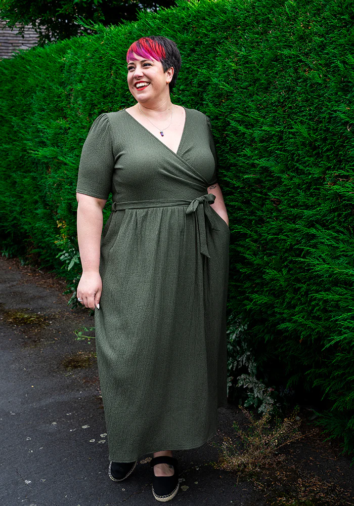 Baxter Plain Khaki Midaxi Dress - Image 6