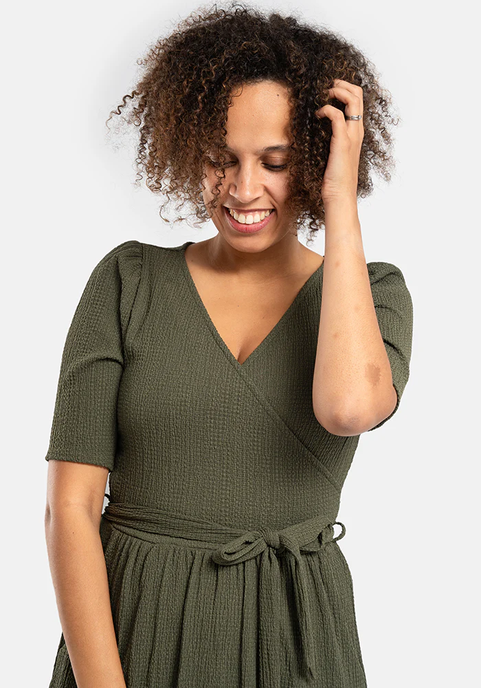 Baxter Plain Khaki Midaxi Dress - Image 7