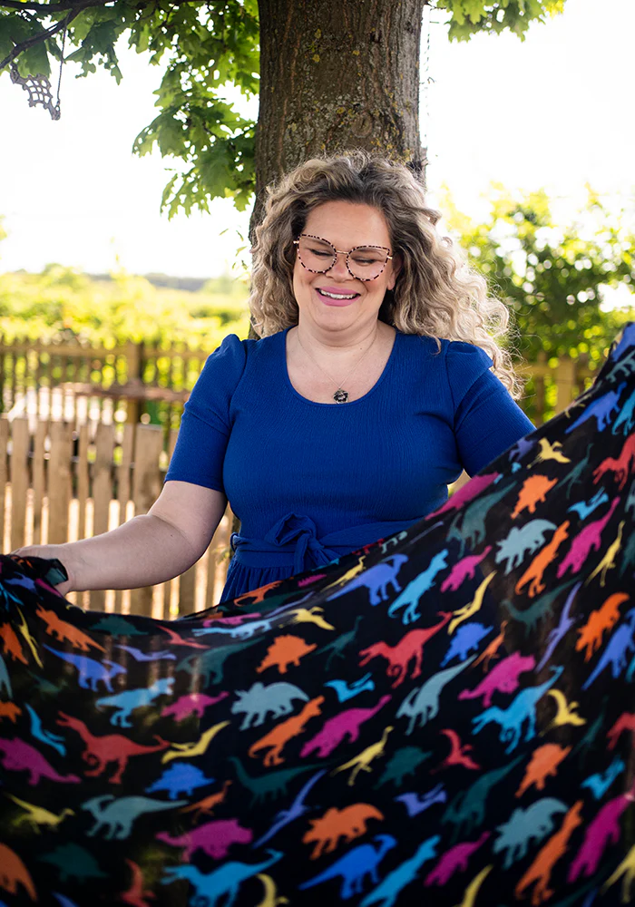 Colourful Women's Lightweight Printed Scarf (Black Dinosaur Print) - Image 3