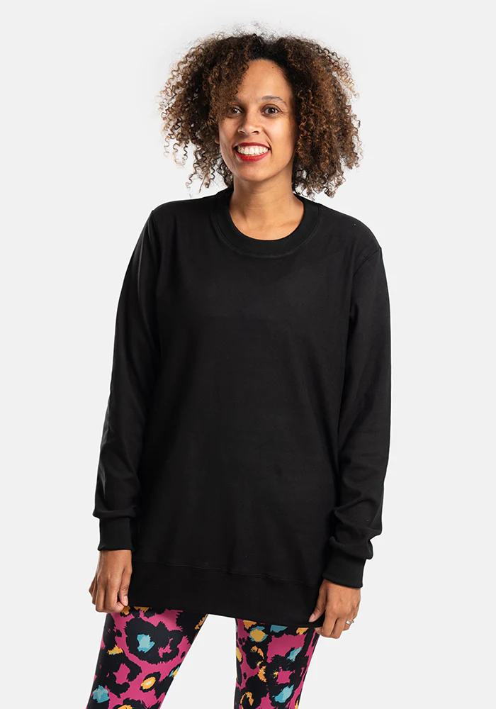Black Longline Popsy Sweatshirt - Image 3