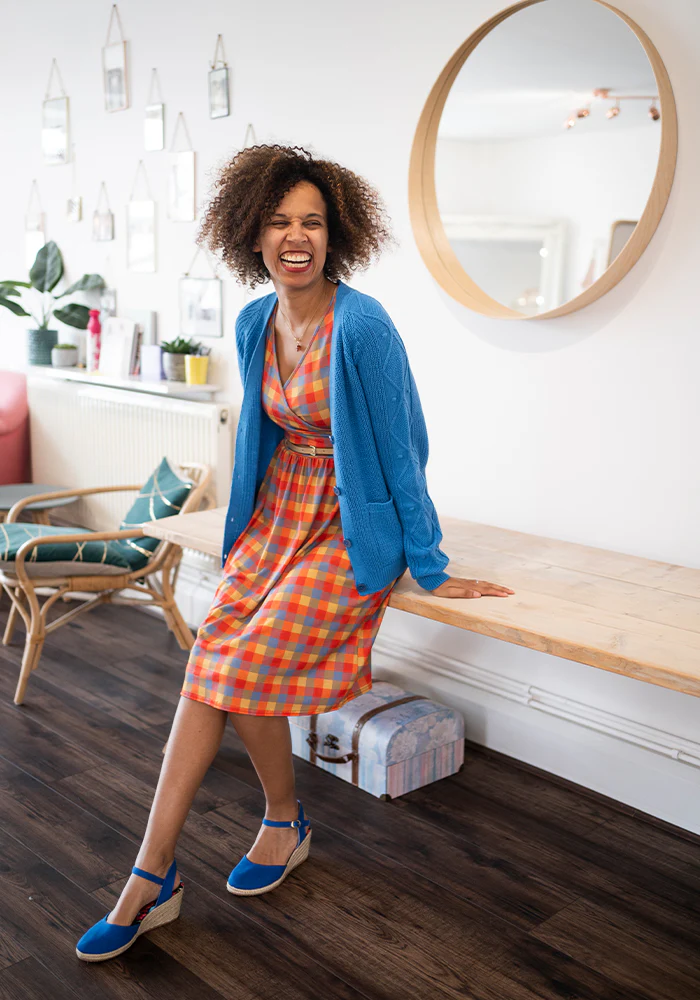 Blue Cable Sleeve Cardigan - Image 3