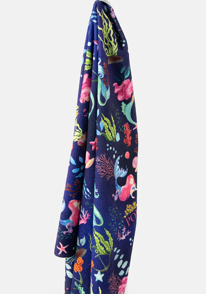 Large Blue Mermaid Print Towel - Image 8