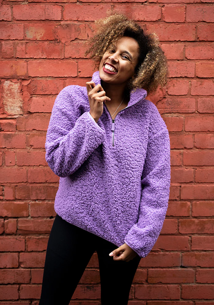 Purple Borg Fleece Top - Image 3