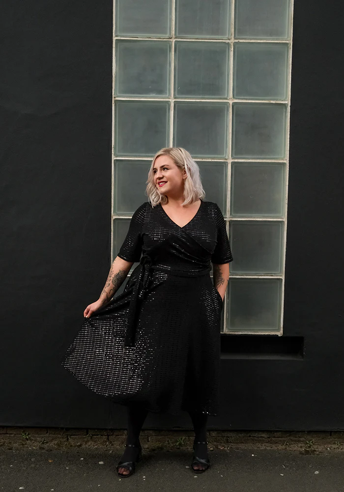 Candescent Black Sequin Swing Dress - Image 16