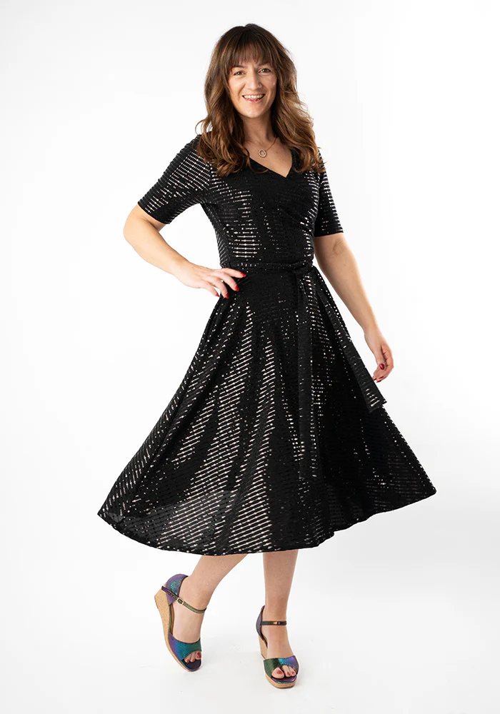 Candescent Black Sequin Swing Dress - Image 4