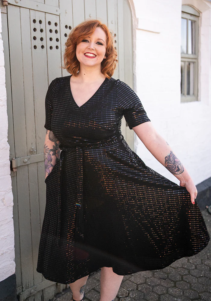 Candescent Black Sequin Swing Dress - Image 9