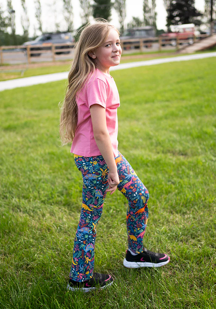 Children's Dinosaur Print Flare Leggings - Image 3