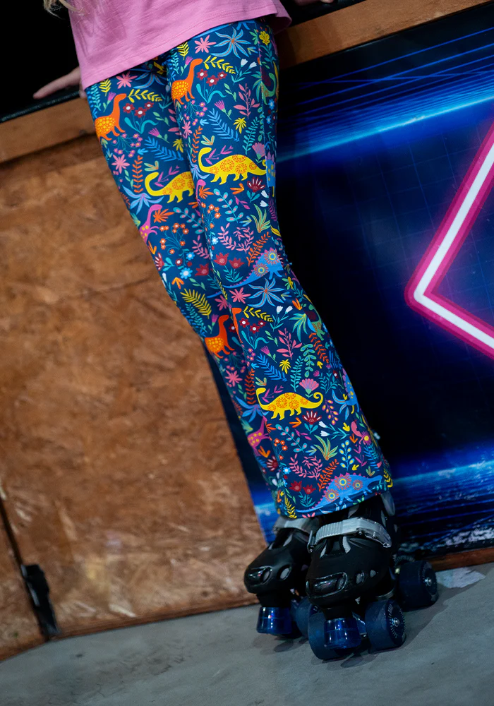 Children's Dinosaur Print Flare Leggings - Image 6