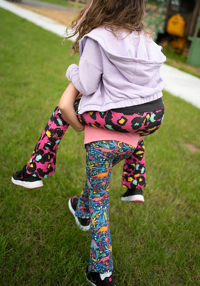 Children's Dinosaur Print Flare Leggings - Image 8
