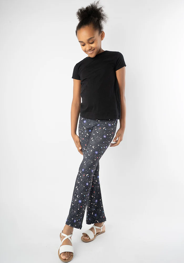 Children's Ditsy Star Print Flare Leggings - Image 3