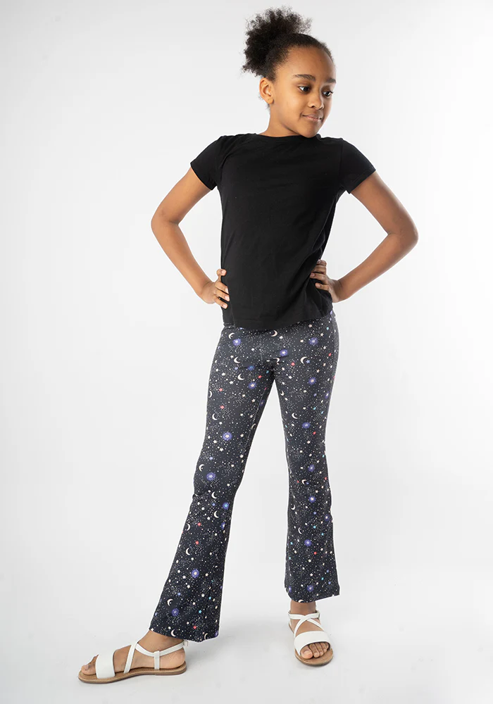 Children's Ditsy Star Print Flare Leggings - Image 4