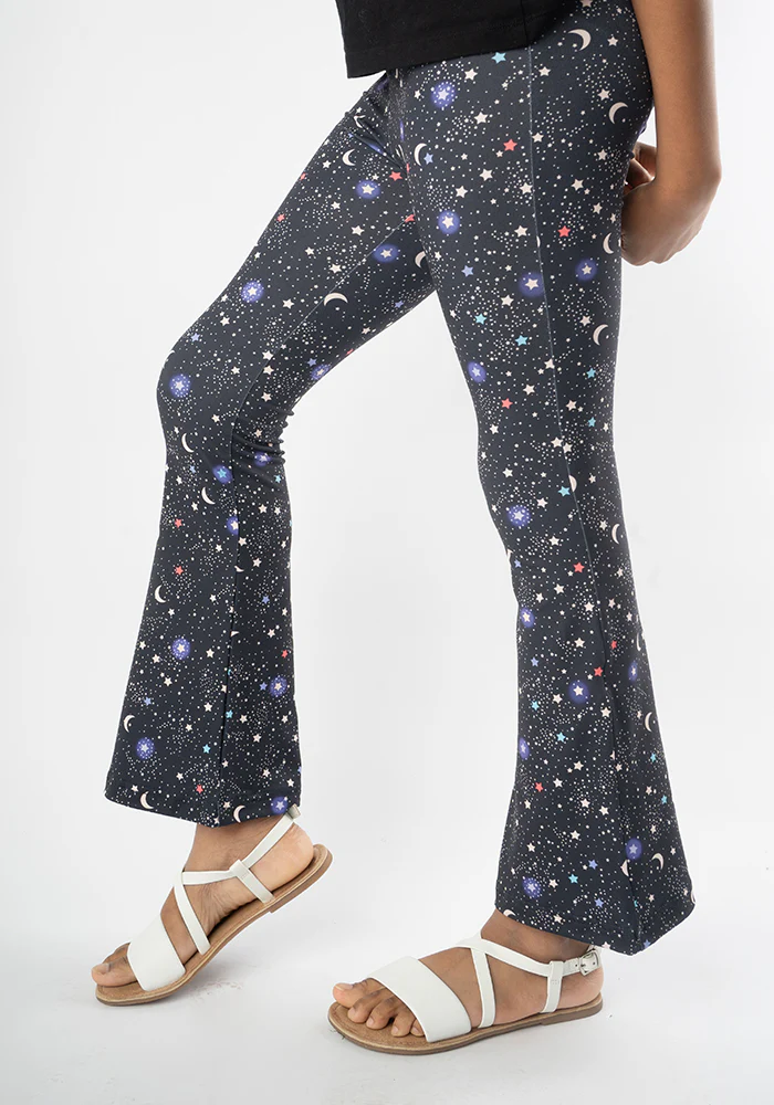 Children's Ditsy Star Print Flare Leggings - Image 5
