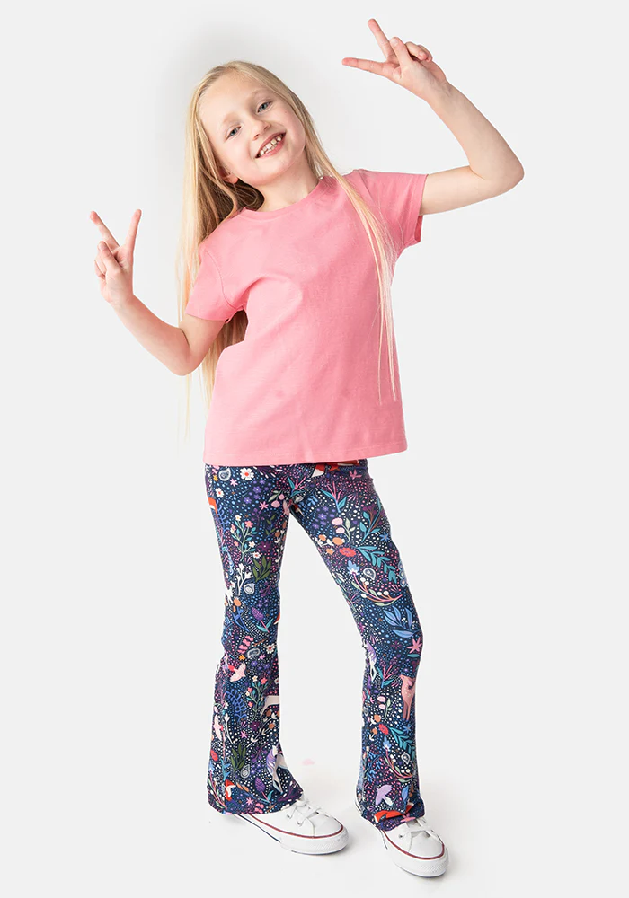 Children's Magical Woods Print Flare Leggings - Image 3