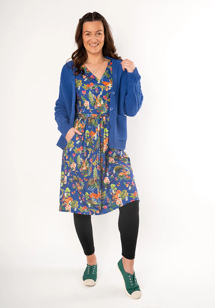 Cobalt Moss Stitch Cardigan - Image 4