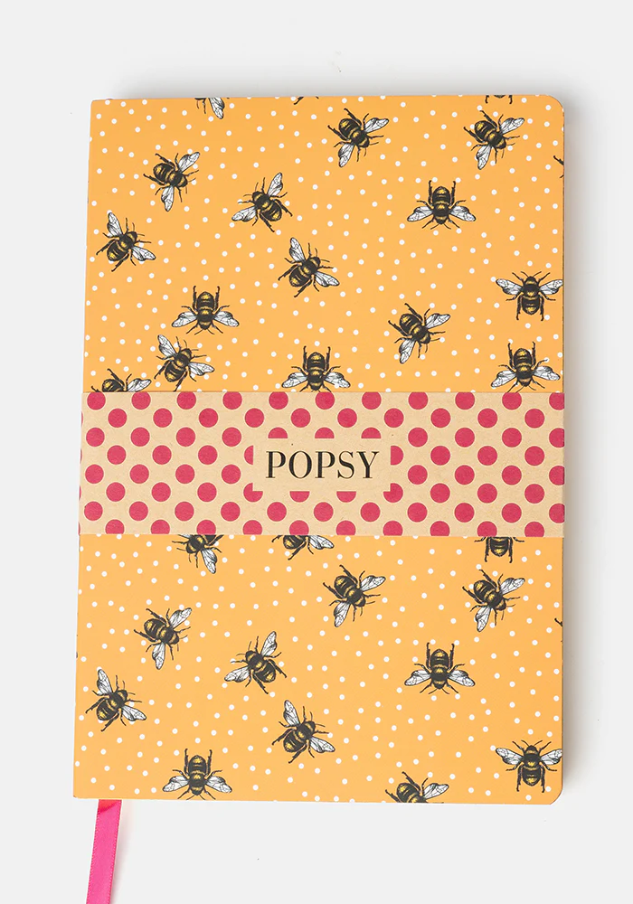 Cute Bee Print Notebook - Colourful Quirky Journal Gift - Image 4