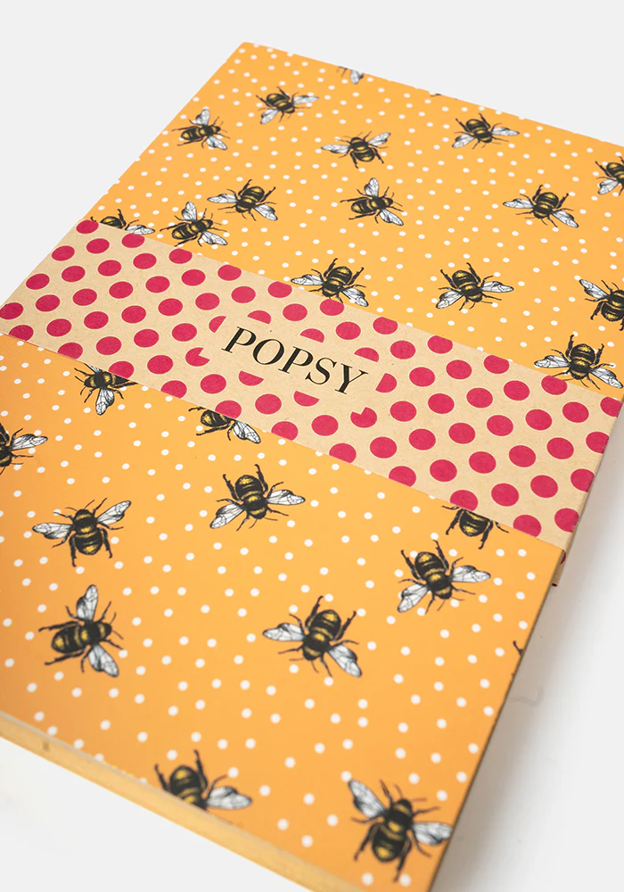 Cute Bee Print Notebook - Colourful Quirky Journal Gift - Image 5