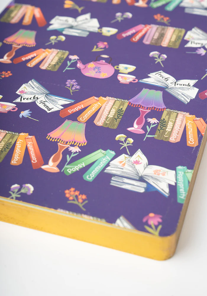 Cute Bookshelf Print Notebook - Colourful Quirky Journal Gift - Image 4