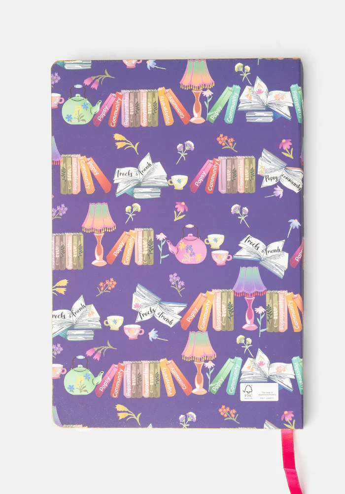 Cute Bookshelf Print Notebook - Colourful Quirky Journal Gift - Image 5