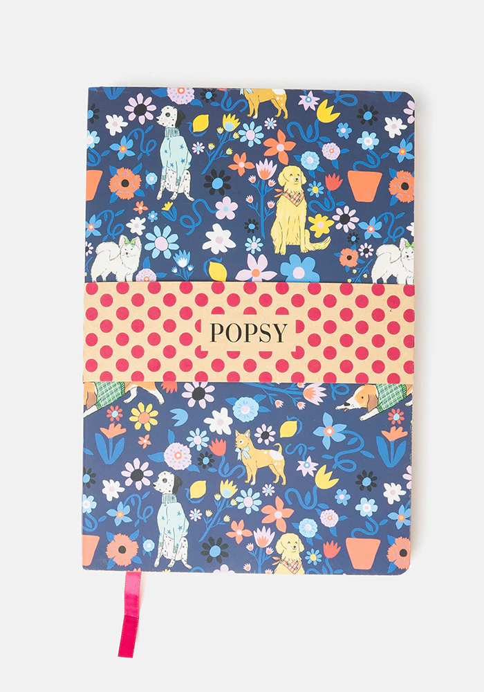 Cute Floral Dog Print Notebook - Colourful Quirky Journal Gift - Image 4