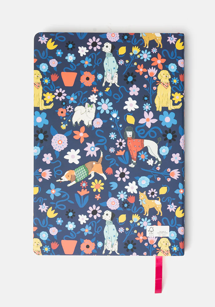 Cute Floral Dog Print Notebook - Colourful Quirky Journal Gift - Image 6