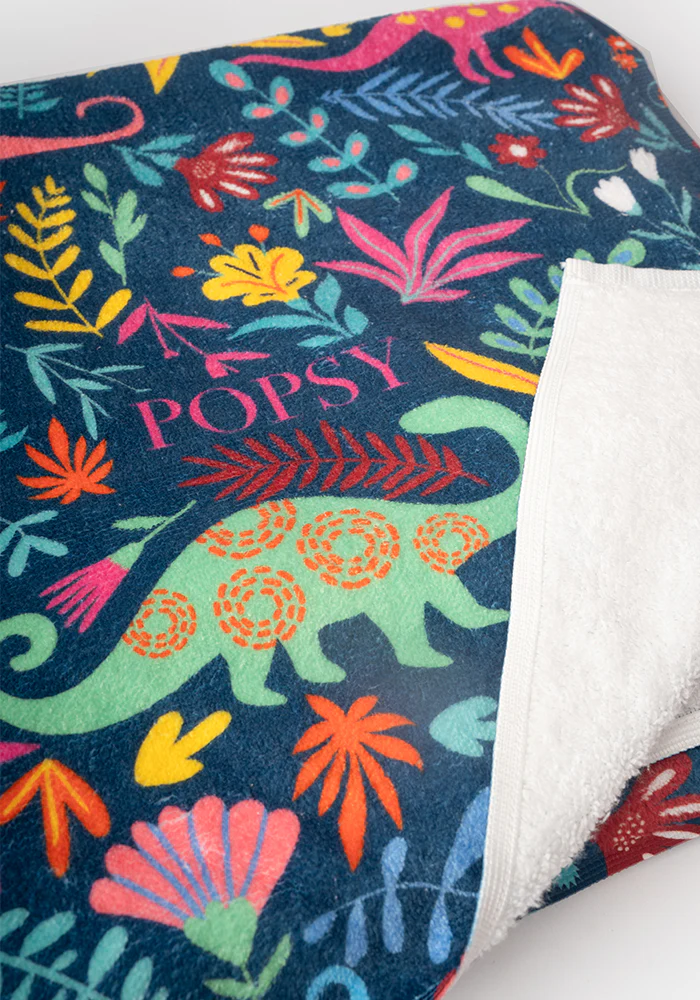 Large Dinosaur Blue Print Towel - Image 9