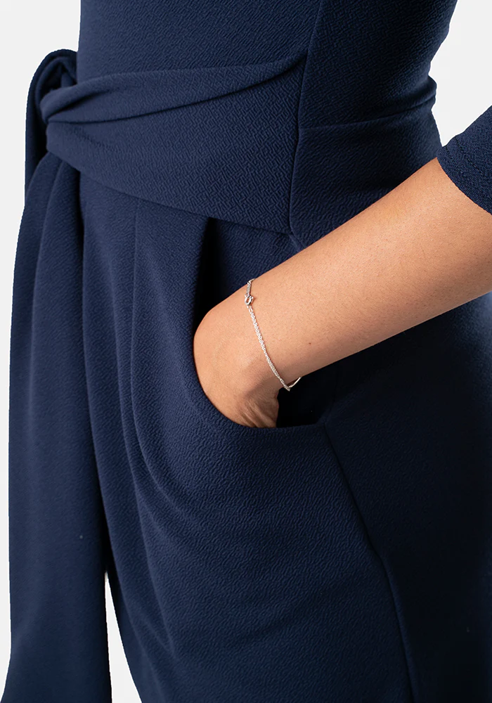 Dion Navy Tie Front Dress - Image 4