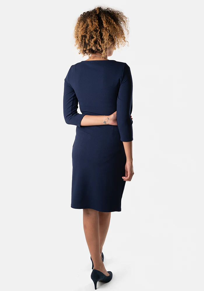 Dion Navy Tie Front Dress - Image 5