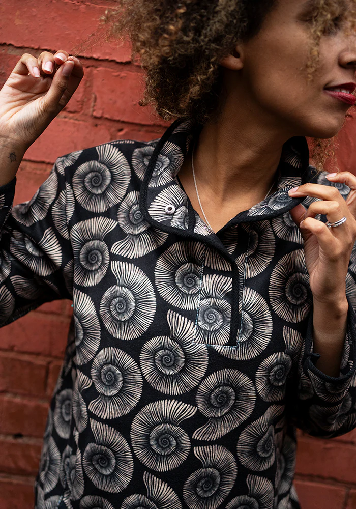 Fossil Print Fleece Top - Image 3