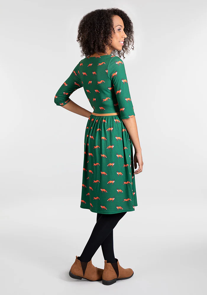 Freya Green Fox Print Dress - Image 4