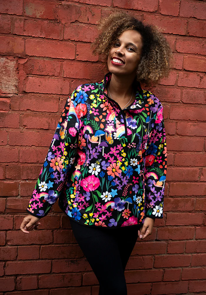 Garden Rainbow Print Fleece Top - Image 6