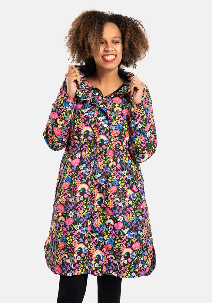Garden Rainbow Print Popsy Coat - Image 4