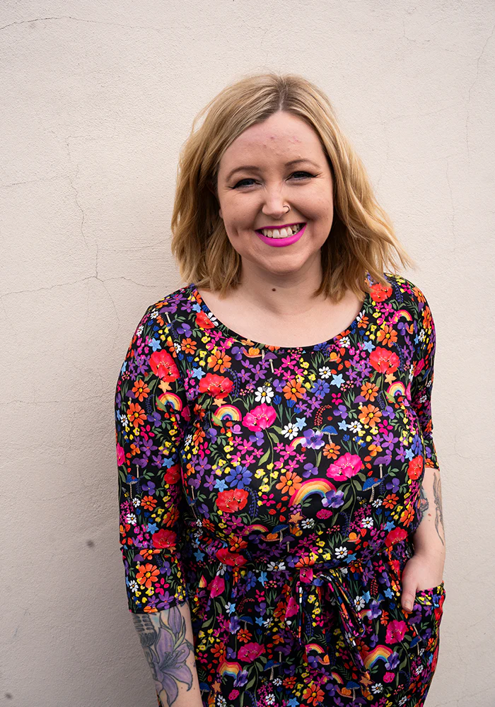 Hepsie Garden Rainbow Print Blouson Dress - Image 3