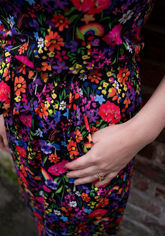 Hepsie Garden Rainbow Print Blouson Dress - Image 4