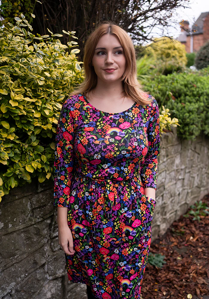 Hepsie Garden Rainbow Print Blouson Dress - Image 6