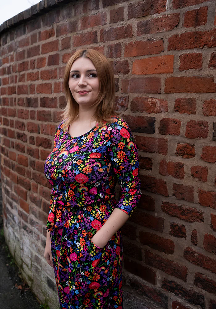 Hepsie Garden Rainbow Print Blouson Dress - Image 7