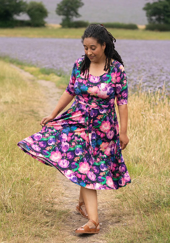 Jessamy Blurred Floral Print Cotton Swing Dress - Bold, Easy & Feel-Good Style - Image 7
