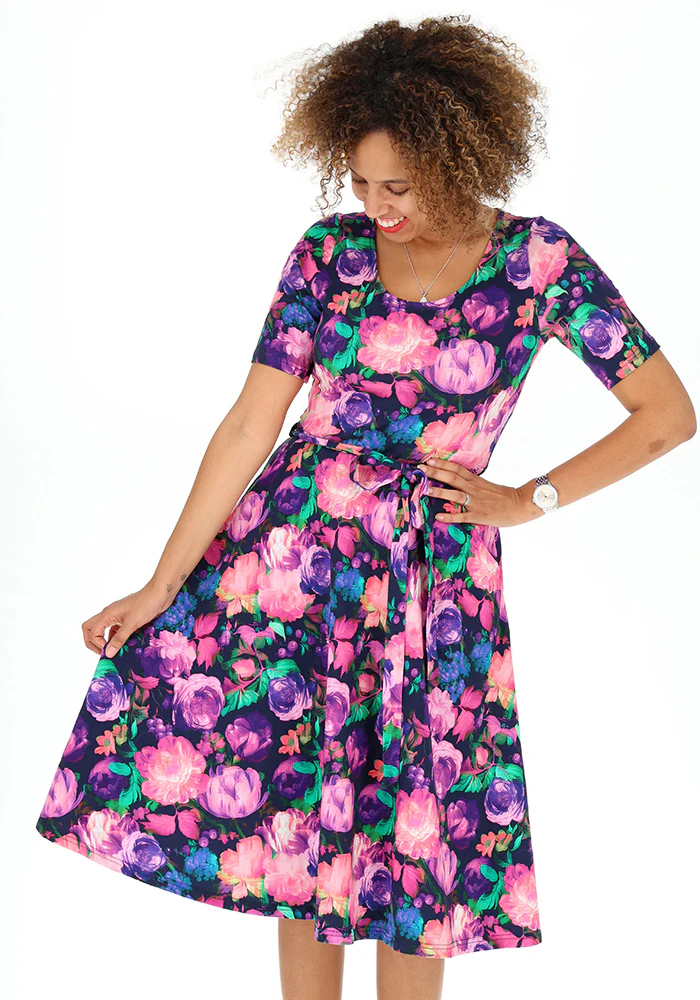 Jessamy Blurred Floral Print Cotton Swing Dress - Bold, Easy & Feel-Good Style - Image 9