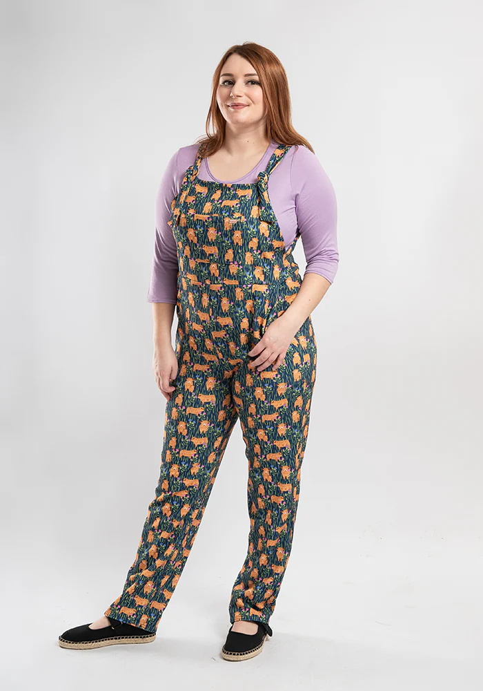 Jordan Highland Cow Print Dungaree - Image 4