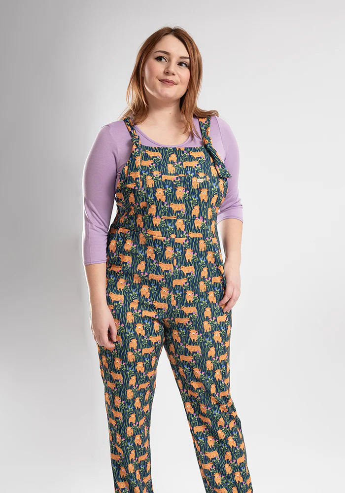 Jordan Highland Cow Print Dungaree - Image 5