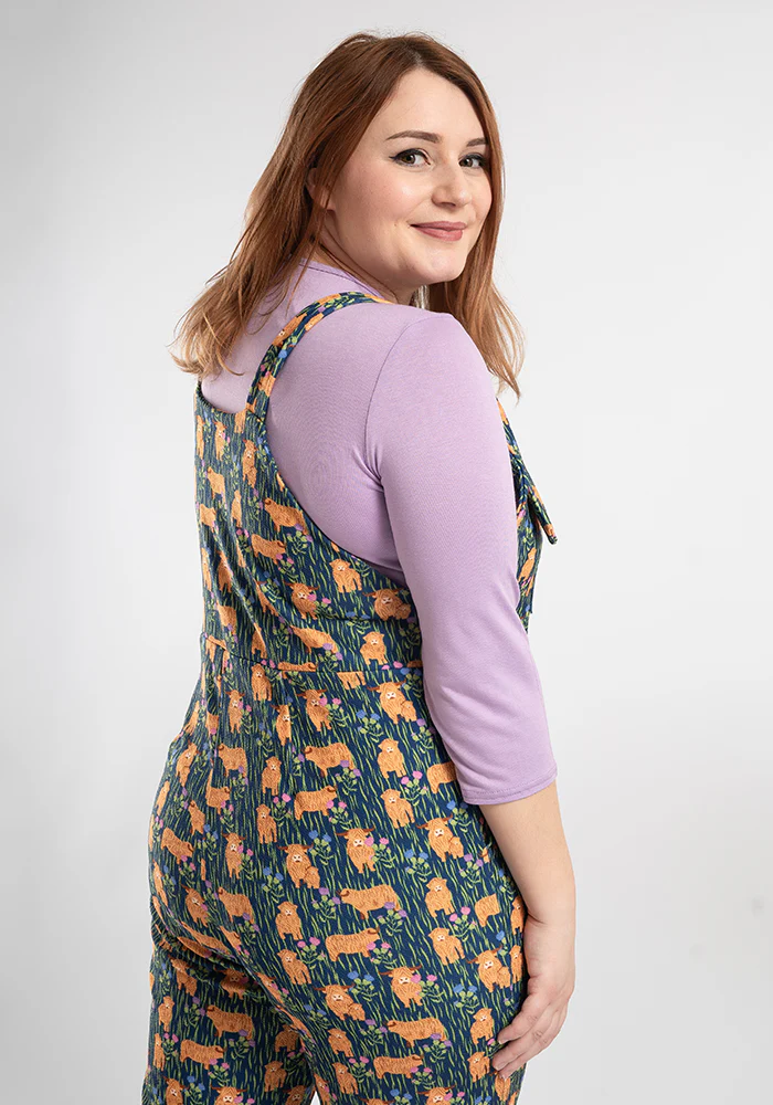 Jordan Highland Cow Print Dungaree - Image 6