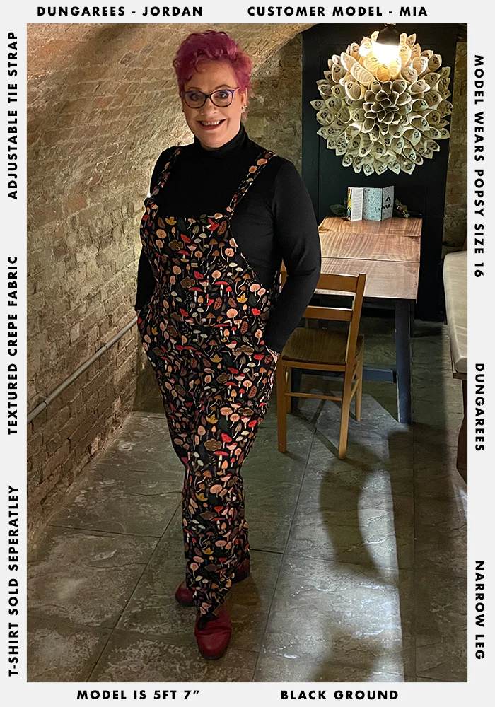 Jordan Mushroom & Toadstool Print Dungaree - Image 4