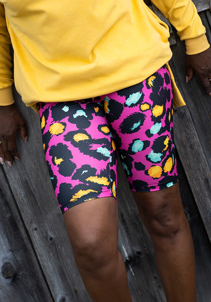 Kiva Pink Animal Print Cycling Shorts - Image 11