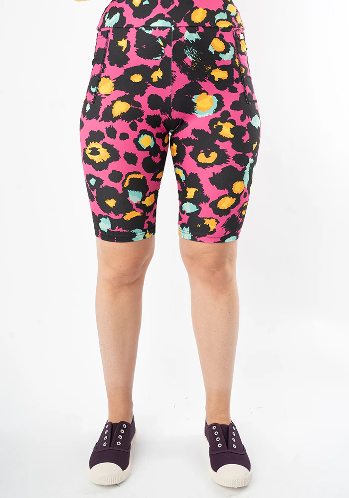 Kiva Pink Animal Print Cycling Shorts - Image 4