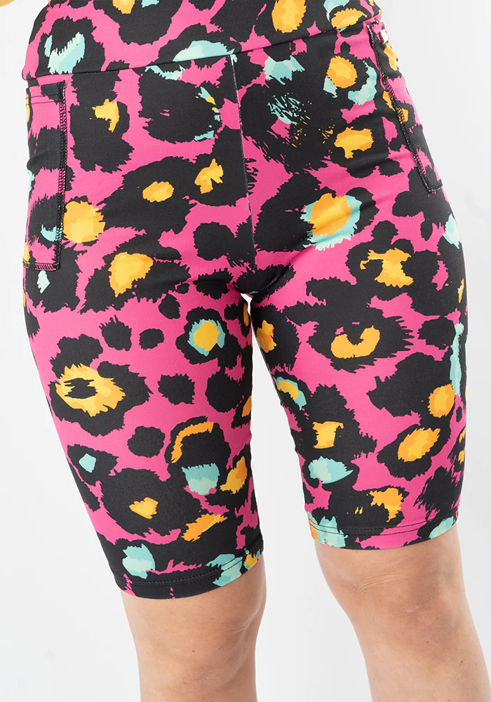 Kiva Pink Animal Print Cycling Shorts - Image 5