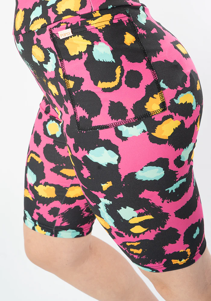 Kiva Pink Animal Print Cycling Shorts - Image 7