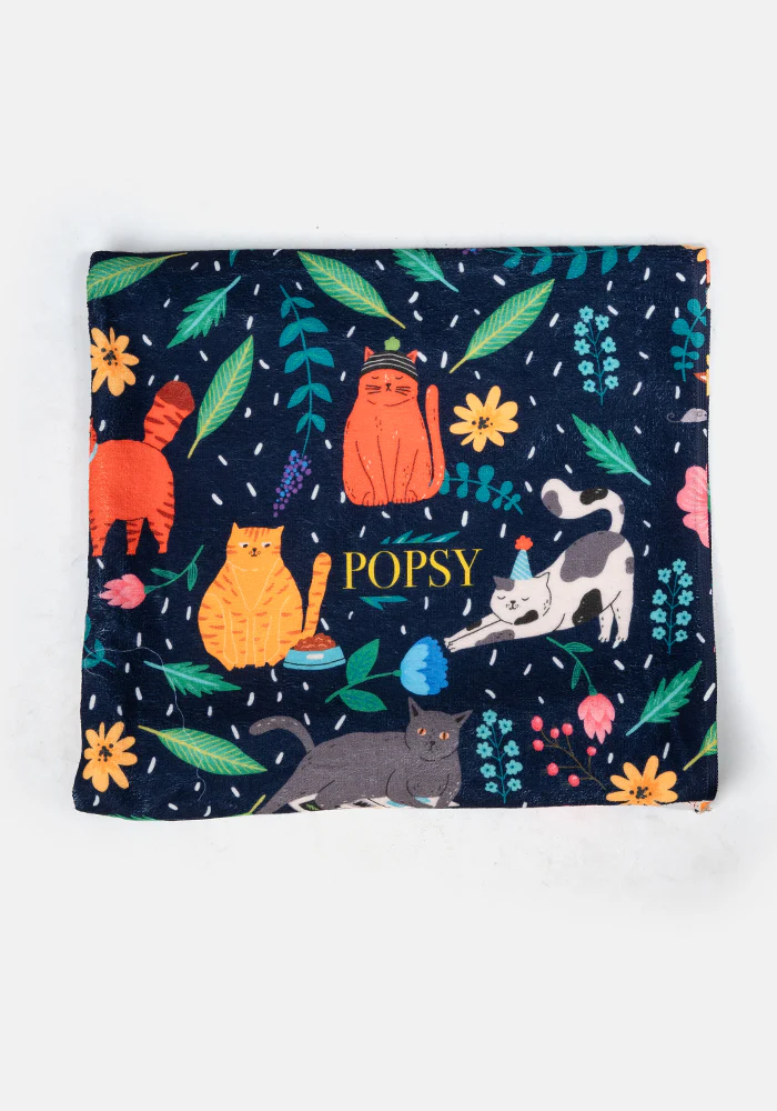 Large Cat Garden Print Towel - Image 3